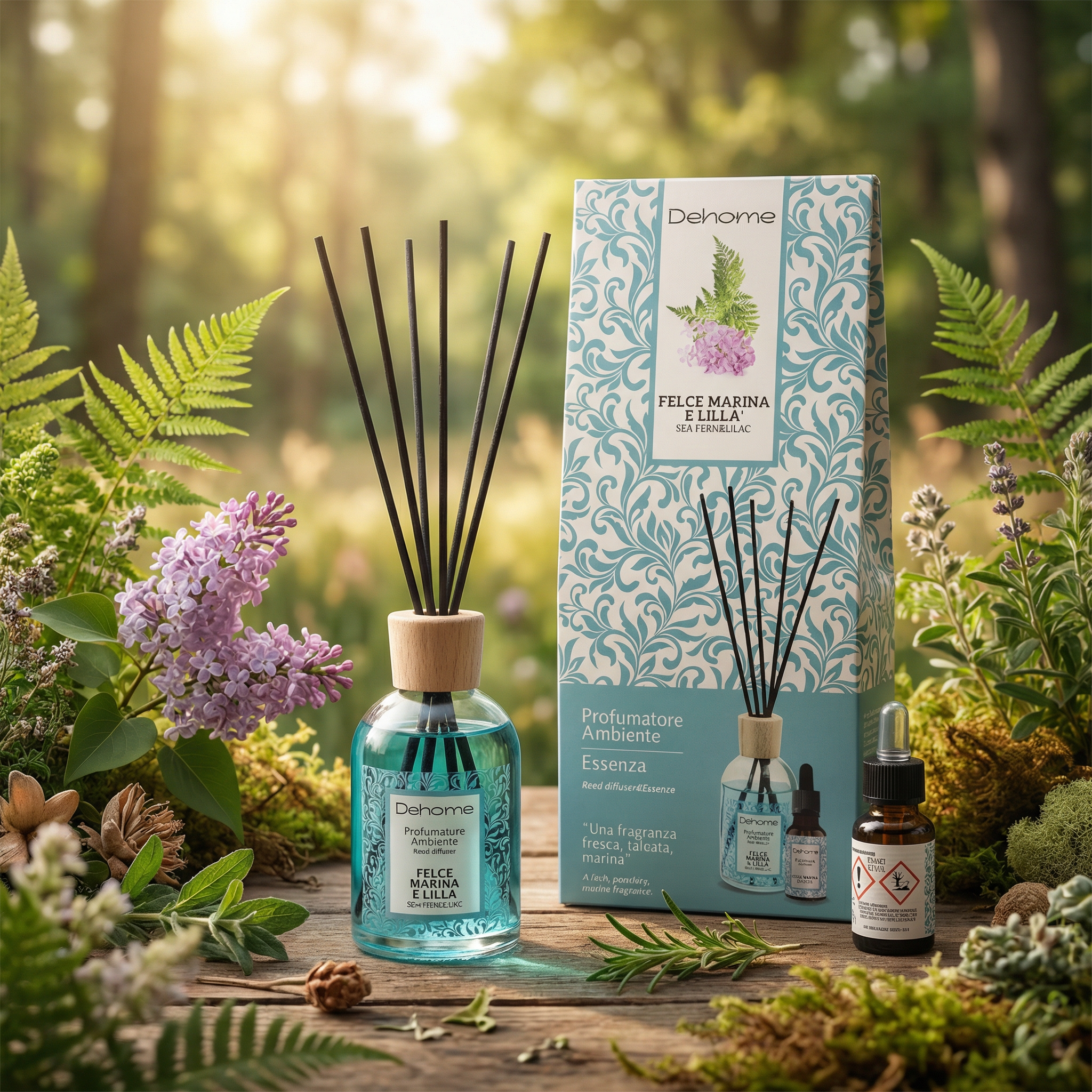 Profumatore Ambiente 100ml | Essenza 15ml Felce Marina e Lillà