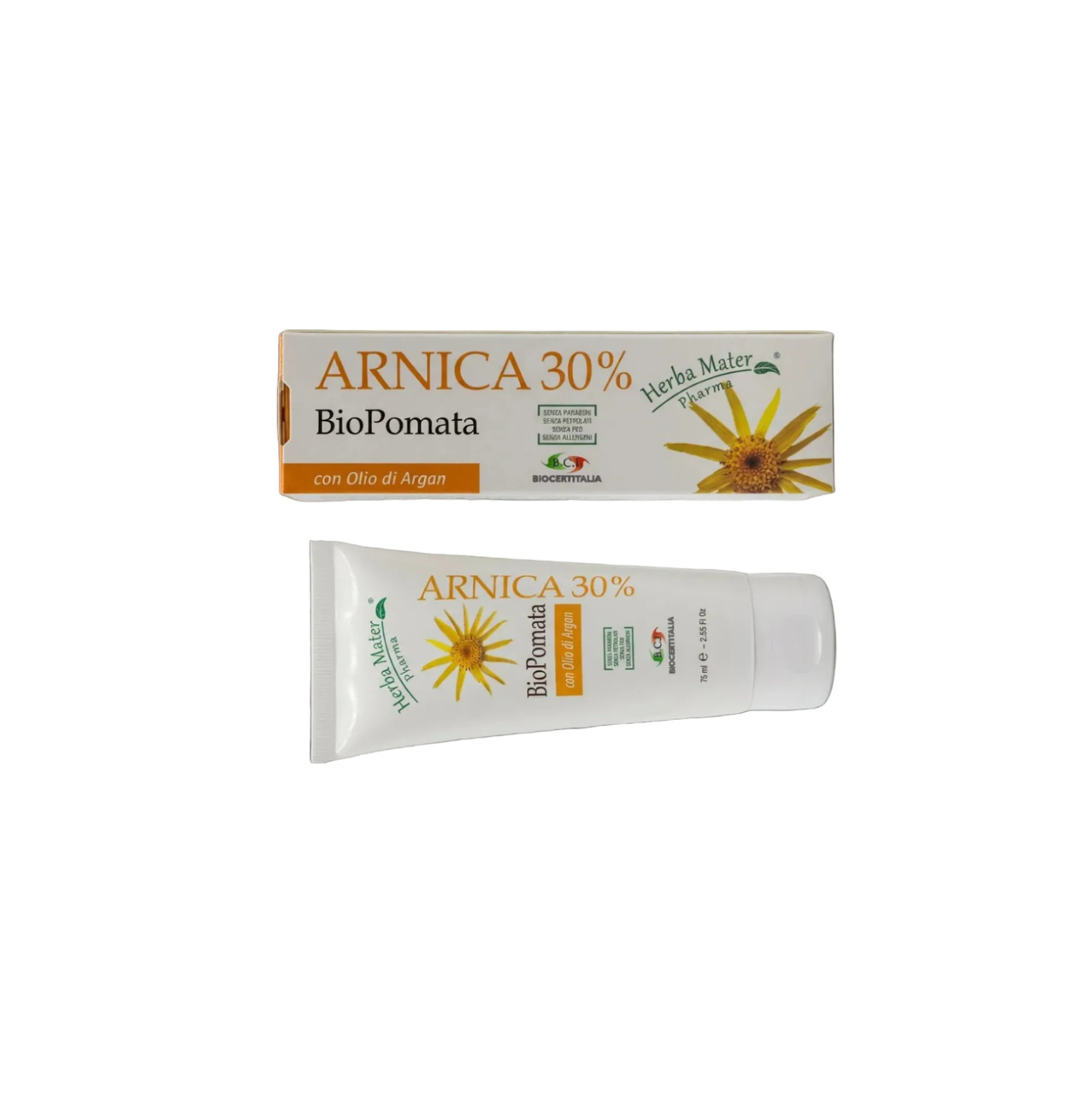 BioPomata Arnica 30% con Olio di Argan - Lenitiva e calmante | 75ml