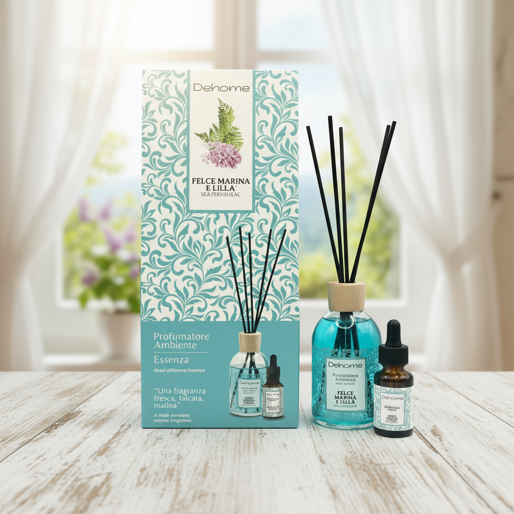 Profumatore Ambiente 100ml | Essenza 15ml Felce Marina e Lillà